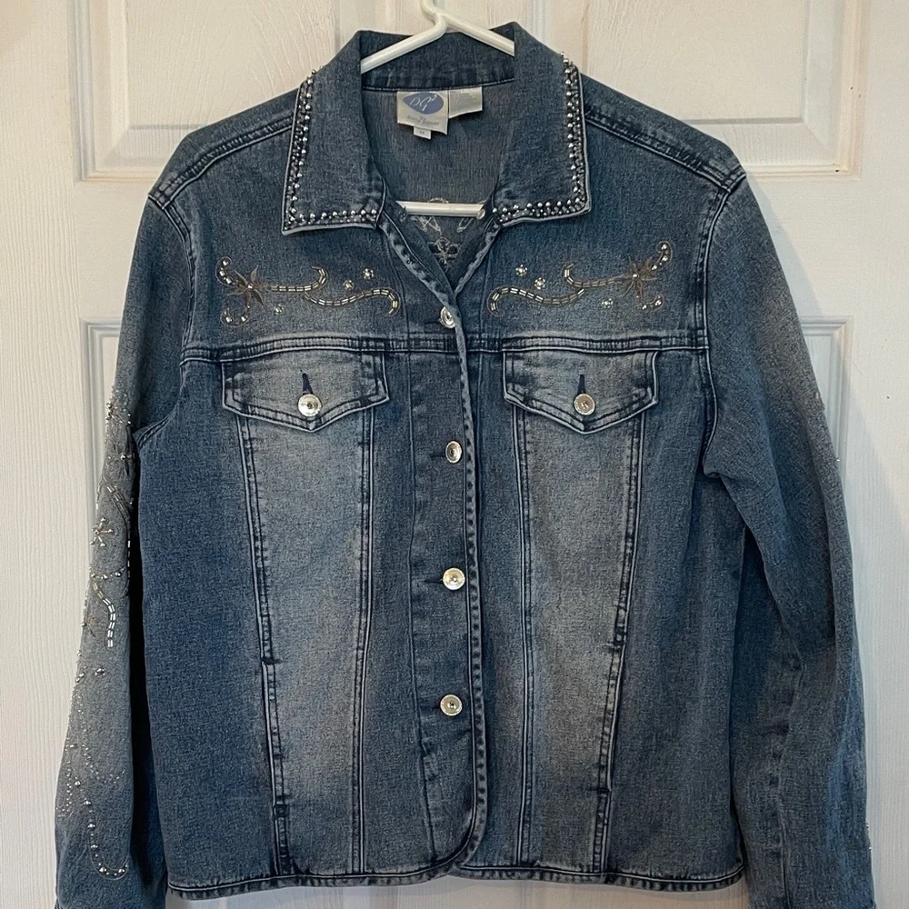 Diane Gilman Size Medium Blue Denim Jacket